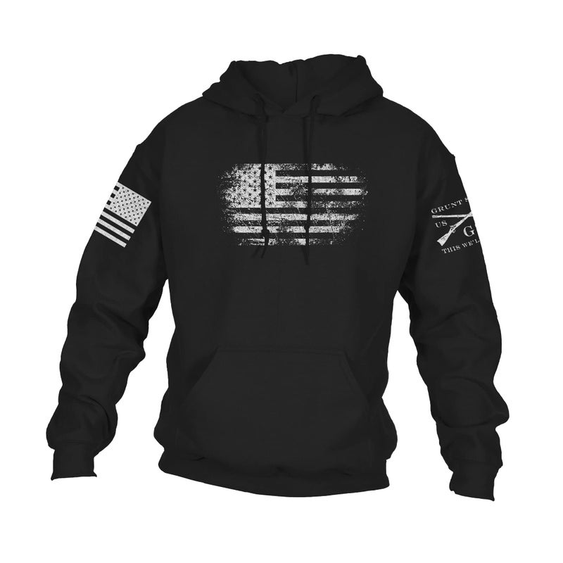 Grunt Style Vintage American Hoodie (Black, Medium) - Image 1